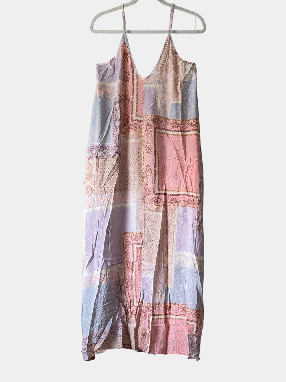 Style Rack Pink & Lavender Patchwork Maxi Slip Dress - Picture 4 of 6